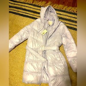 Lilac target puffer coat